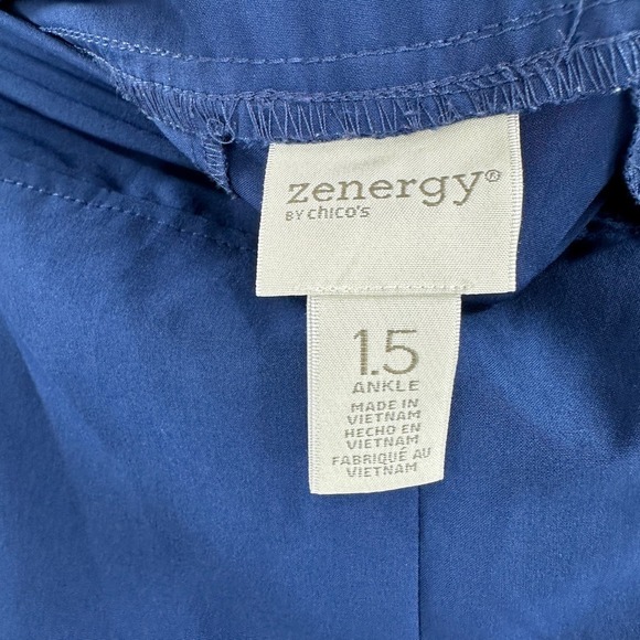 Chico's Blue Pockets Elastic Waistband Pull-On Workout Ankle Pants Size Medium - Picture 6 of 14